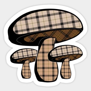 Cute Plaid Cottagecore Mushroom Vintage Sticker